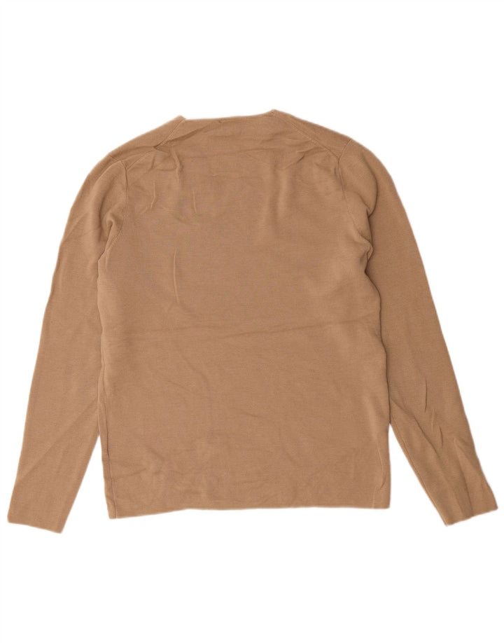 Cos Womens V-Neck Jumper Sweater UK 14 Medium Beige Wool