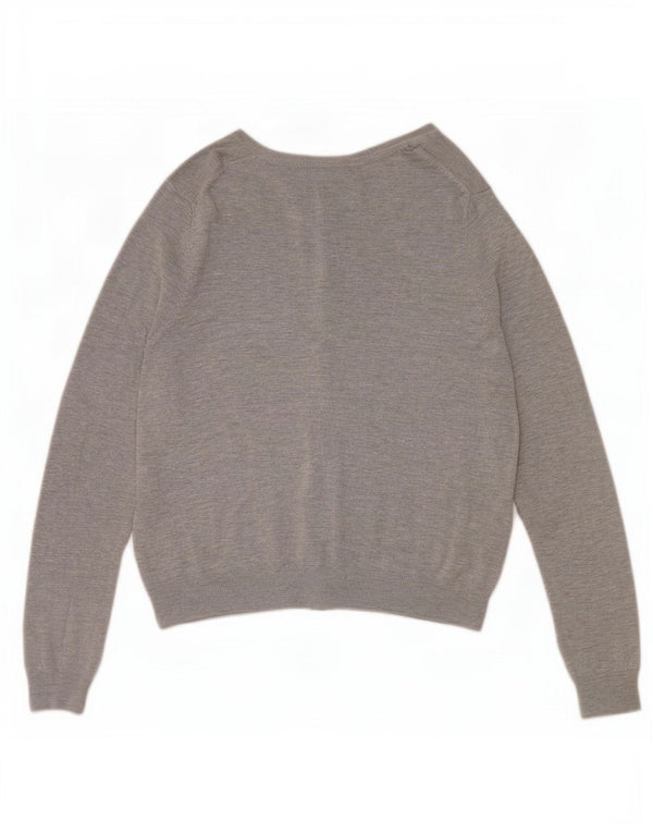 Marks & Spencer Womens Cardigan Sweater UK 14 Large Grey Flecked Viscose