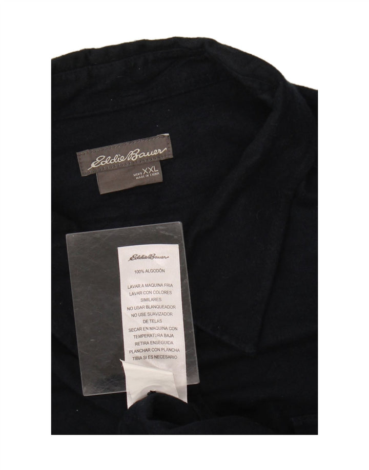 Eddie Bauer Mens Shirt 2XL Navy Blue Cotton