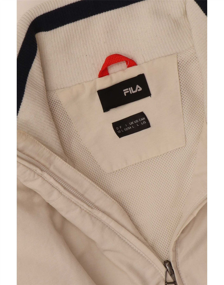 Fila Mens Tracksuit Top Jacket Large White