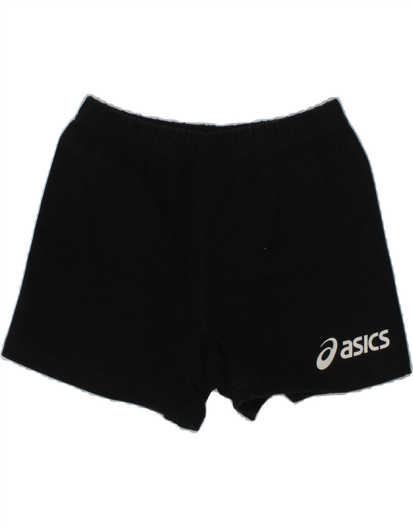 ASICS Boys Graphic Sport Shorts 8-9 Years Small Black Cotton | Vintage Asics | Thrift | Second-Hand Asics | Used Clothing | Messina Hembry 