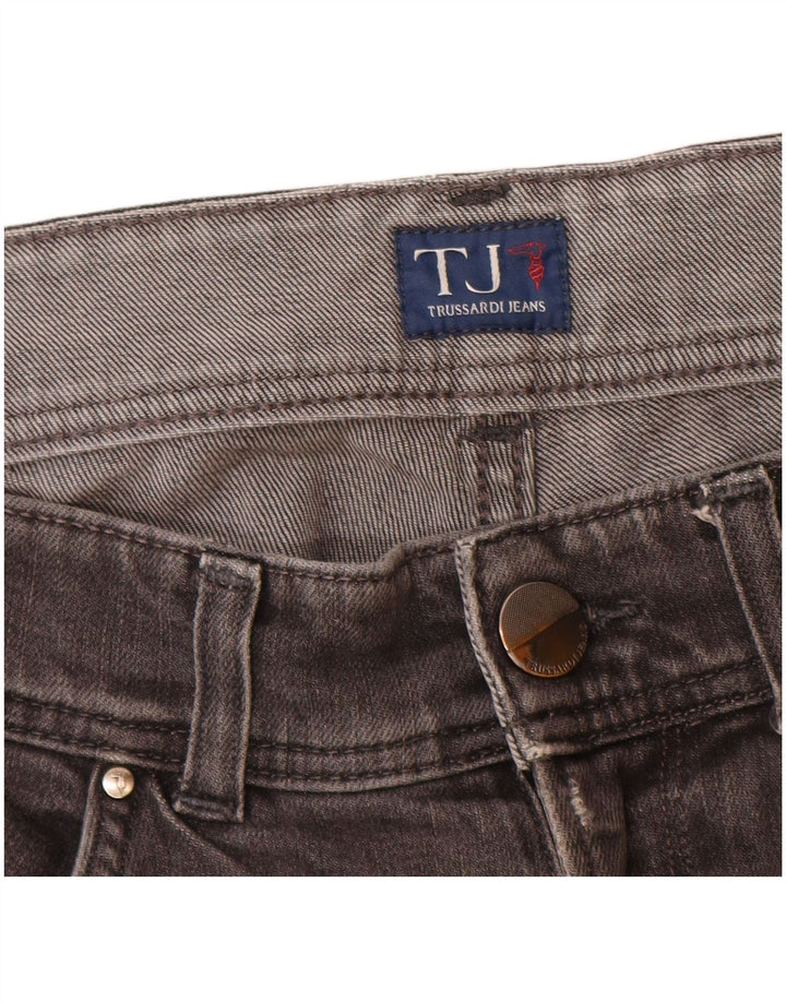 Trussardi Mens Slim Jeans W35 L32  Grey Cotton