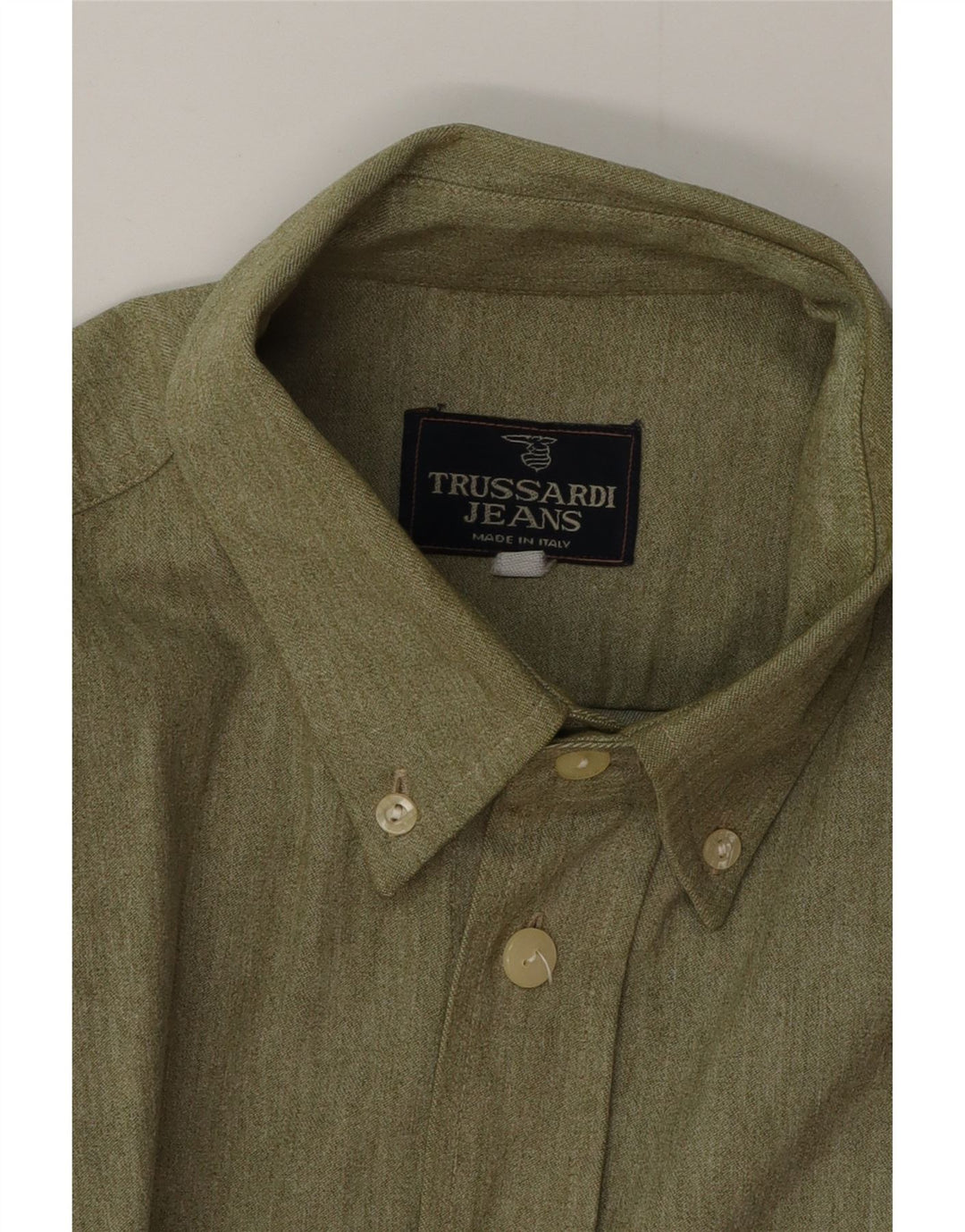 TRUSSARDI JEANS Mens Shirt Large Khaki