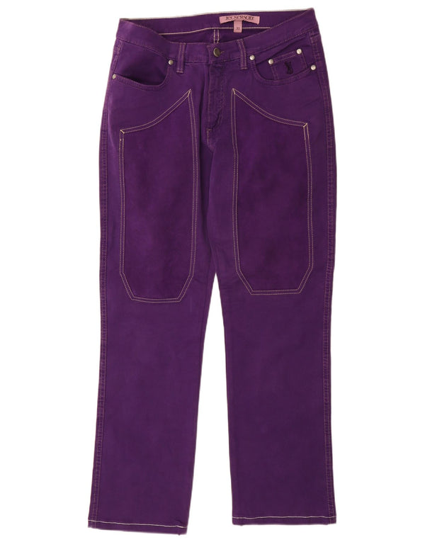 Jeckerson Womens Straight Casual Trousers W31 L29 Purple Cotton