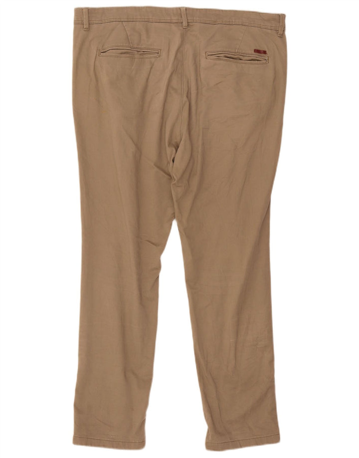 Jack & Jones Mens Slim Chino Trousers W36 L30 Beige Cotton