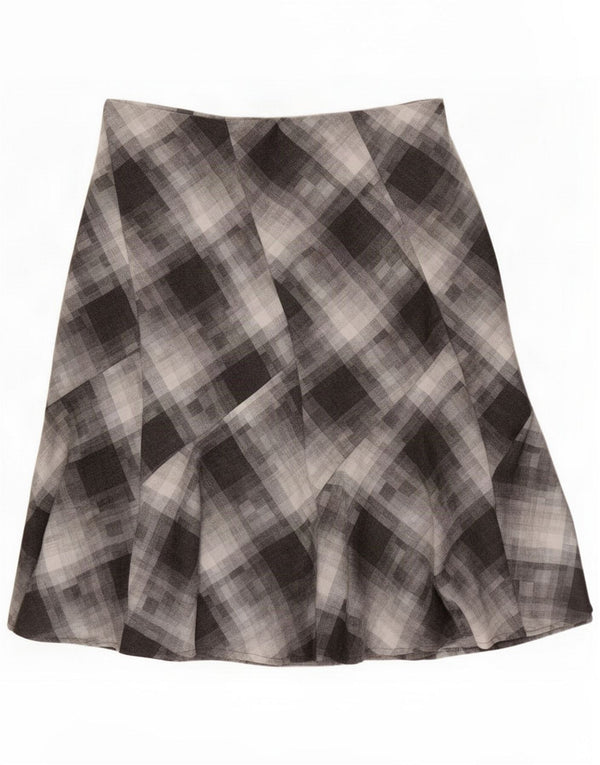 Marks & Spencer Womens Midi Skirt UK 20 2XL W38 Grey Plaid Polyester