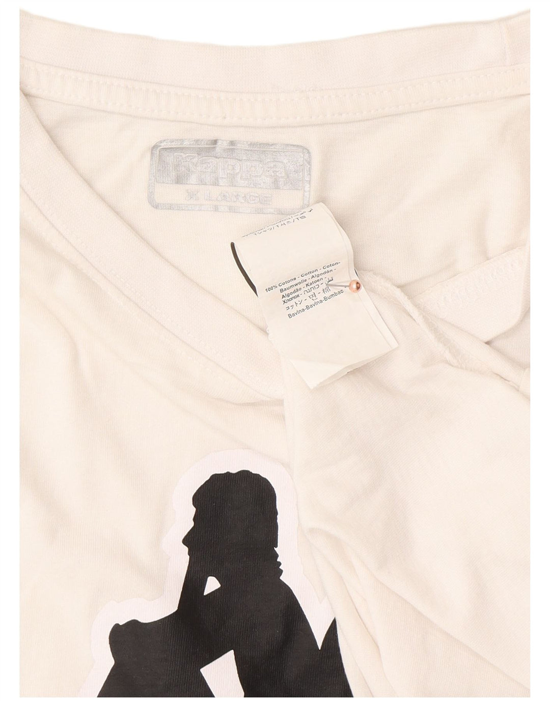 KAPPA Mens Graphic T-Shirt Top XL White Cotton
