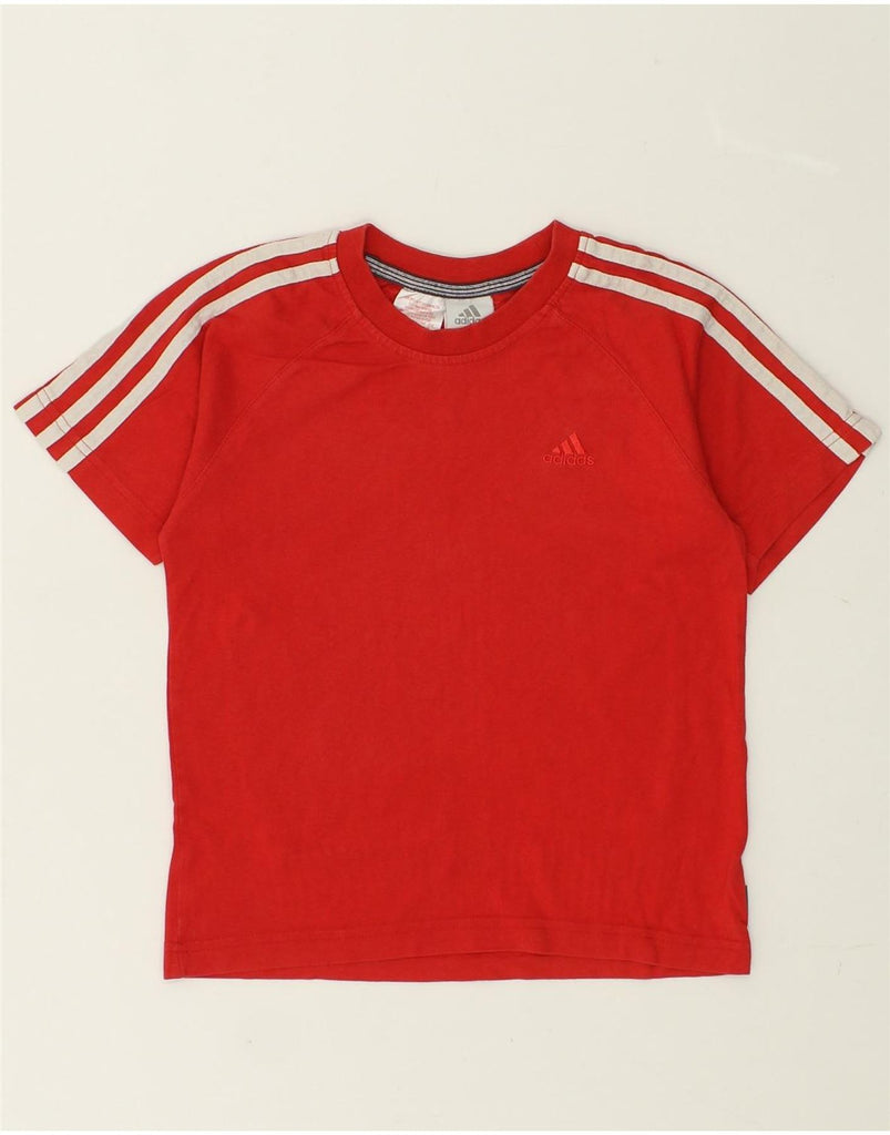 ADIDAS Boys T-Shirt Top 7-8 Years  Red Cotton | Vintage Adidas | Thrift | Second-Hand Adidas | Used Clothing | Messina Hembry 