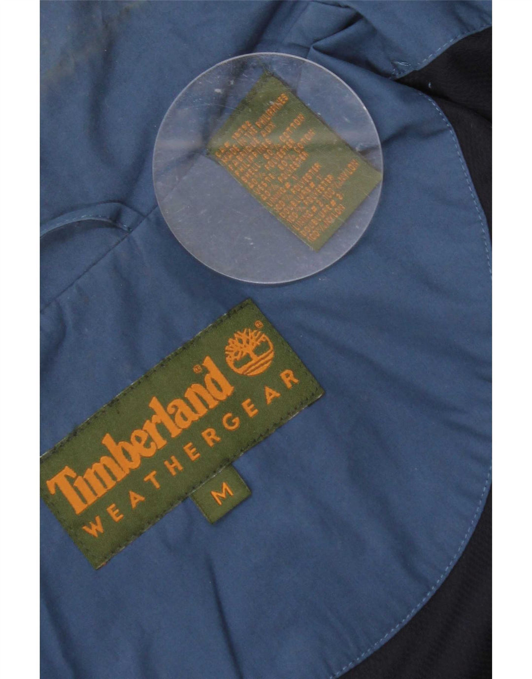 Timberland Mens Rain Jacket UK 38 Medium Navy Blue Cotton