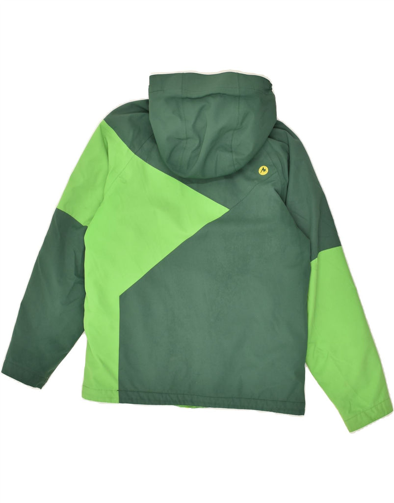 VINTAGE Boys Hooded Windbreaker Jacket 13-14 Years Large Green Colourblock | Vintage Vintage | Thrift | Second-Hand Vintage | Used Clothing | Messina Hembry 