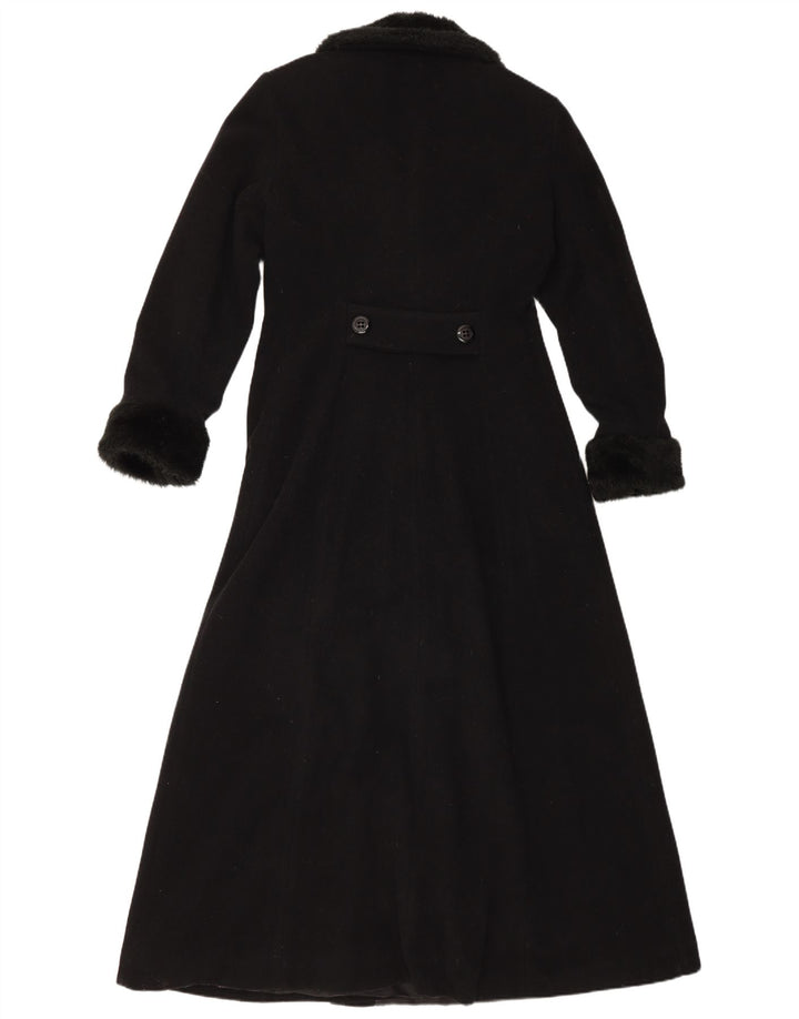 Vintage Mens Double Breasted Coat EU 36 Small Black Wool