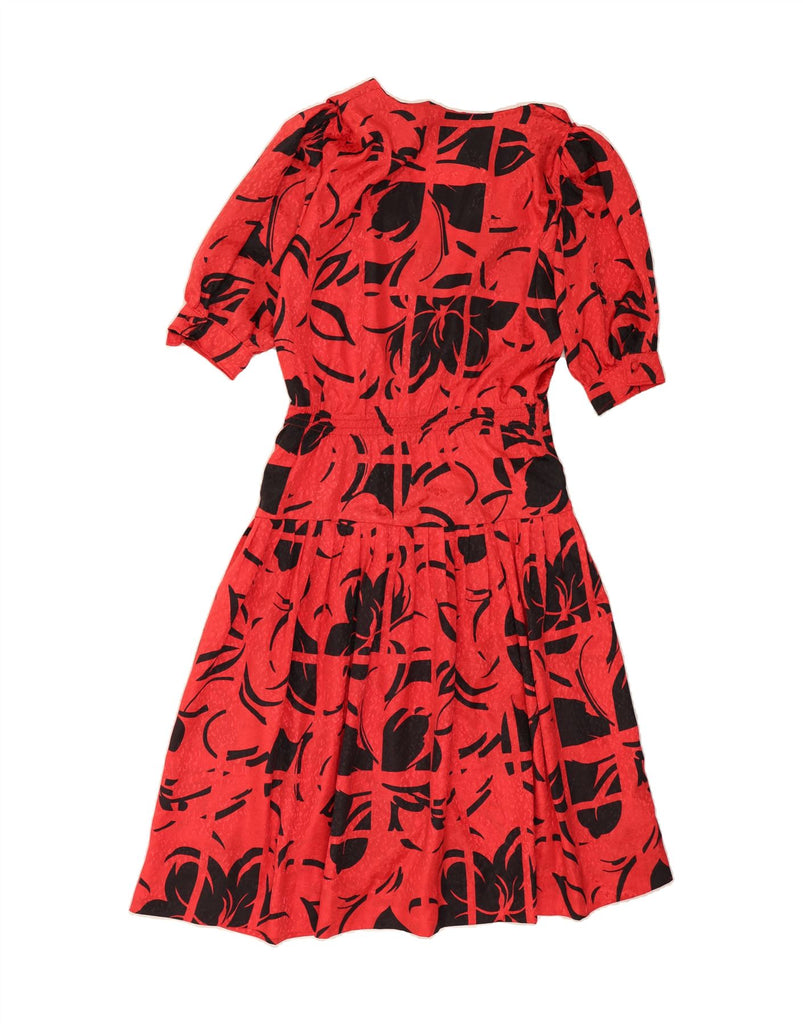 VINTAGE Womens Maxi Dress UK 9/10 Small Red Floral Polyester Vintage Vintage and Second-Hand Vintage from Messina Hembry 