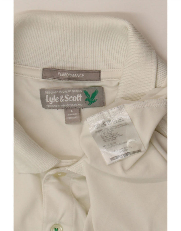 Lyle & Scott Mens Polo Shirt Large White Polyester