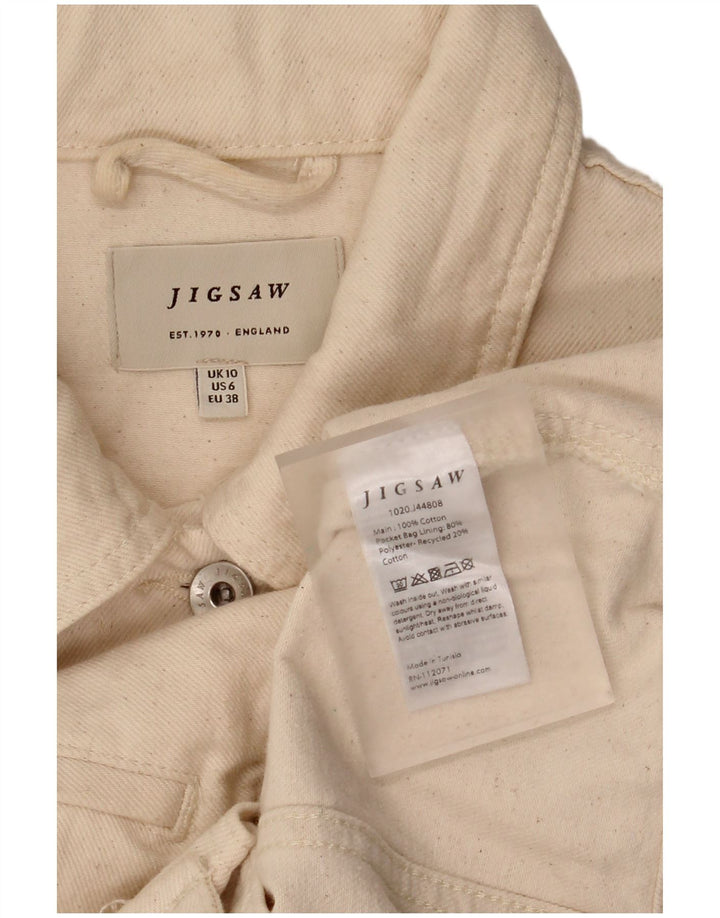 Jigsaw Womens Oversized Denim Jacket UK 10 Small  Off White Cotton