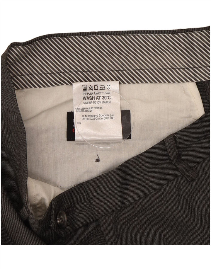 Marks & Spencer Mens Straight Suit Trousers W34 L33 Grey Polyester