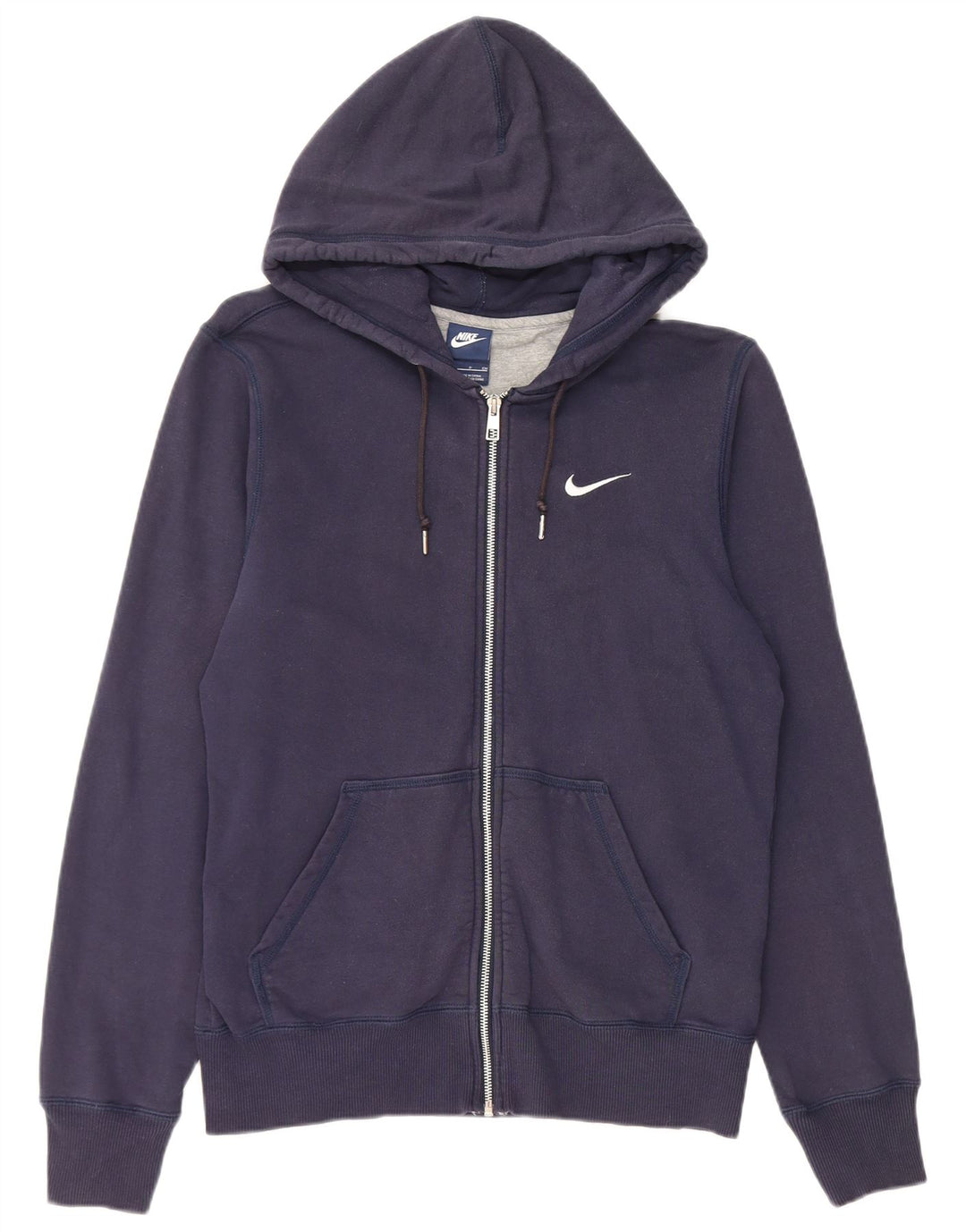 Nike Mens Zip Hoodie Sweater Small Navy Blue Cotton