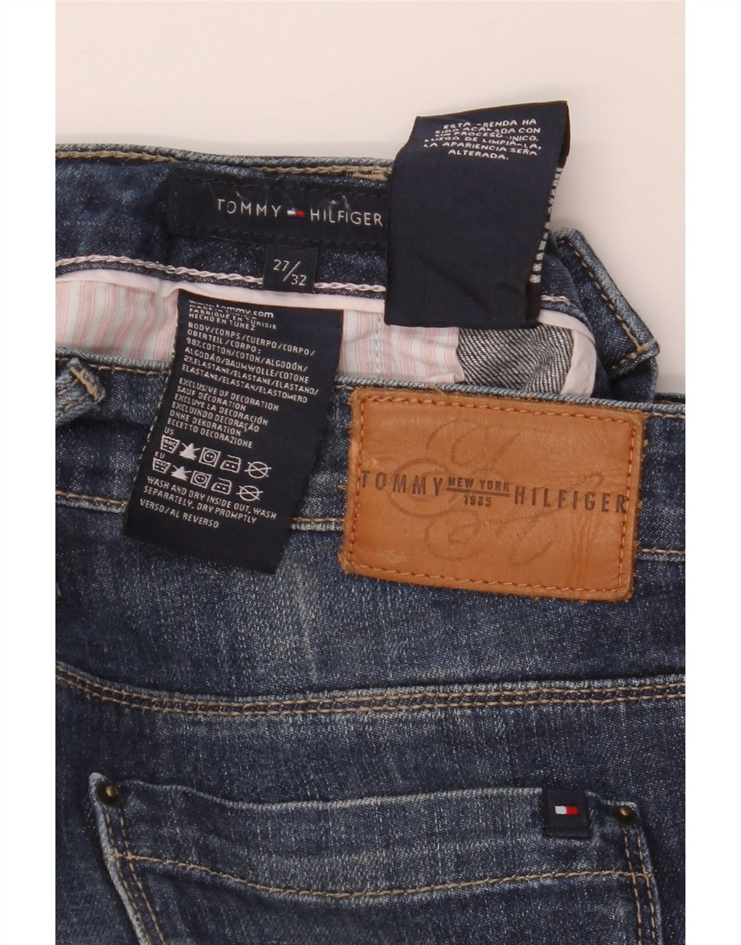 TOMMY HILFIGER Womens Bootcut Jeans W27 L32 Blue Cotton