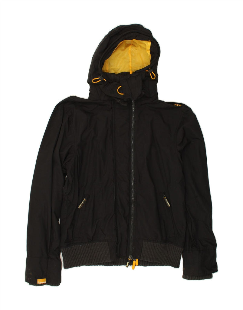 SUPERDRY Womens The Windbomber Hooded Windbreaker Jacket UK 20 2XL Black | Vintage Superdry | Thrift | Second-Hand Superdry | Used Clothing | Messina Hembry 