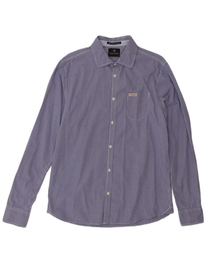 Scotch & Soda Mens Shirt Large Blue Gingham