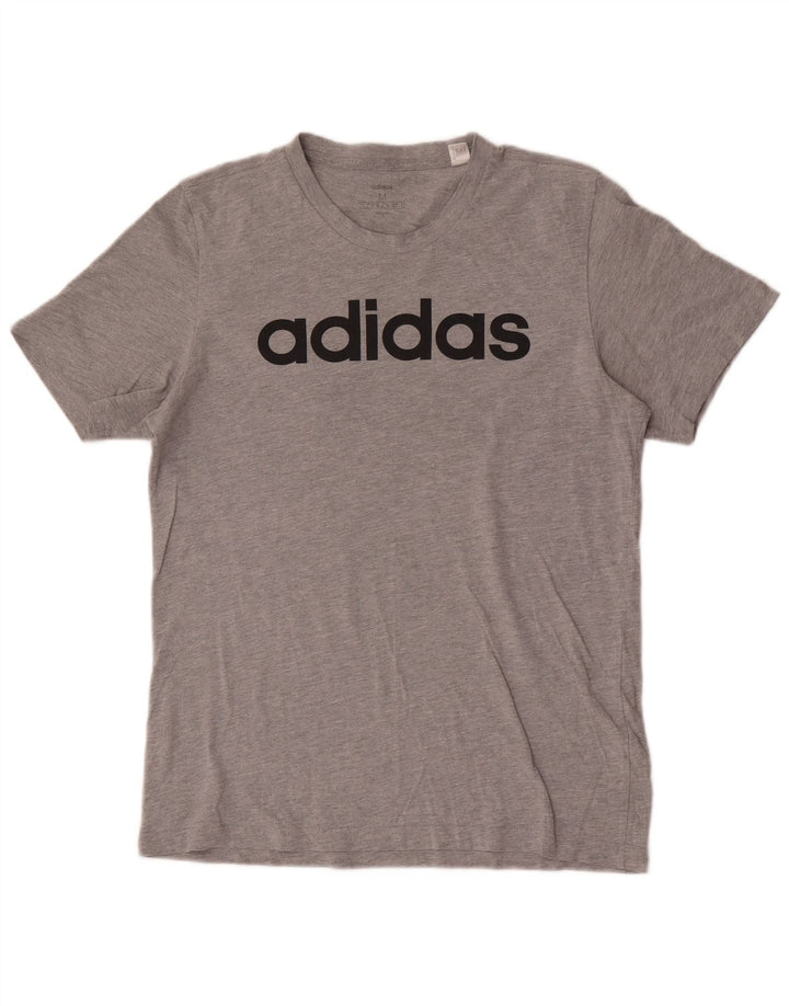Adidas Mens Graphic T-Shirt Top Medium Grey Cotton