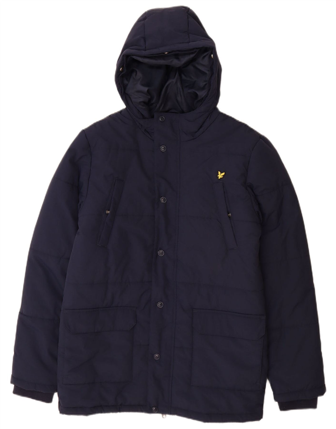 Lyle & Scott Boys Hooded Padded Jacket 15-16 Years Navy Blue Polyamide