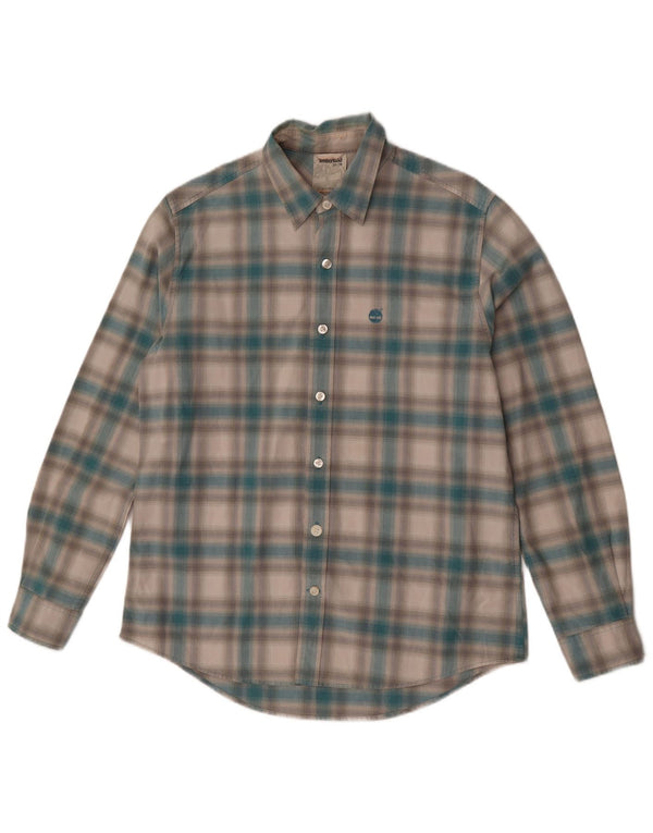 Timberland Mens Shirt Medium Blue Check Cotton
