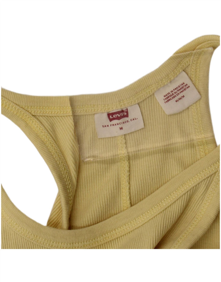 Levi's Womens Vest Top UK 12 Medium Yellow
