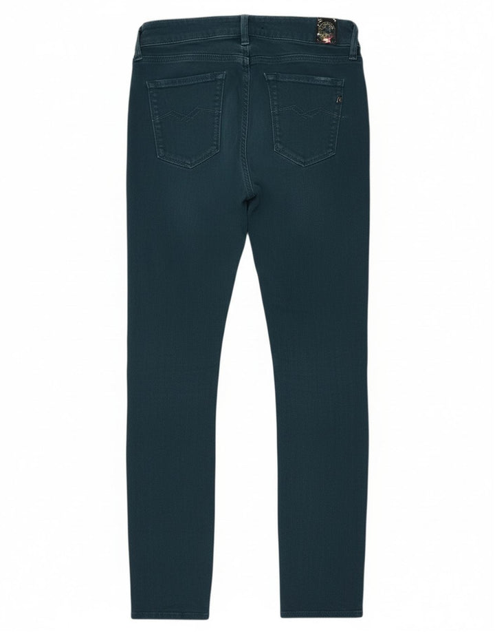 Replay Womens Luz Slim Jeans W25 L27 Blue Cotton