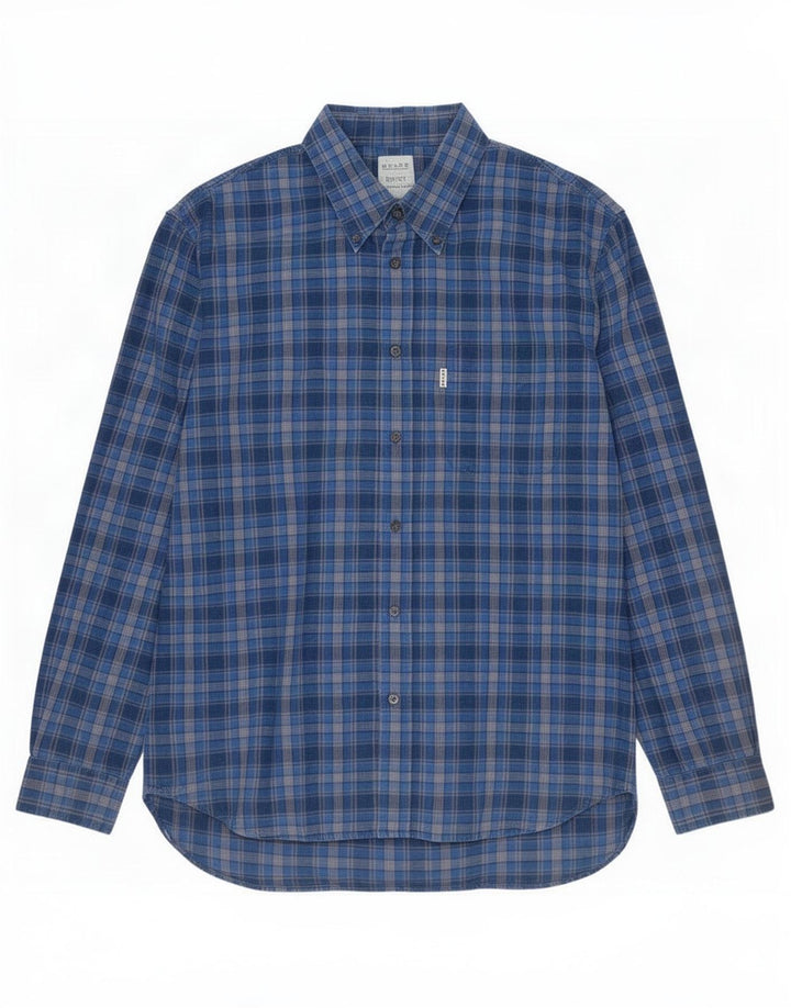 Belfe & Mens Shirt Size 42 Large Blue Check Cotton
