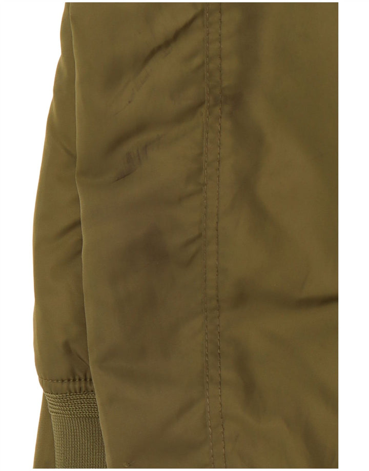 ZARA Mens Adventure Graphic Flight Aviator Jacket UK 40 Large Green Nylon