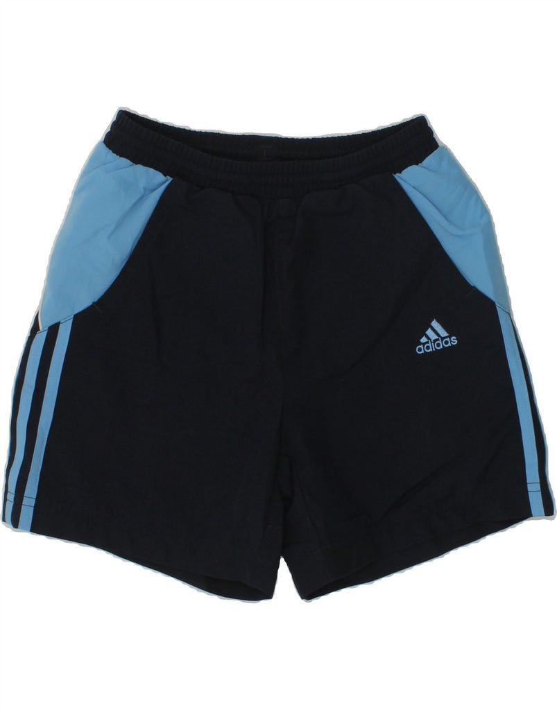 ADIDAS Boys Sport Shorts 5-6 Years Navy Blue Colourblock Polyester | Vintage Adidas | Thrift | Second-Hand Adidas | Used Clothing | Messina Hembry 