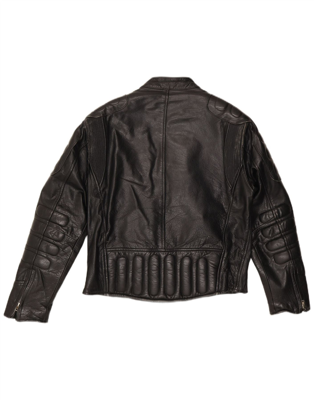 Xelement Mens Leather Biker Jacket UK 40 Large Black Leather