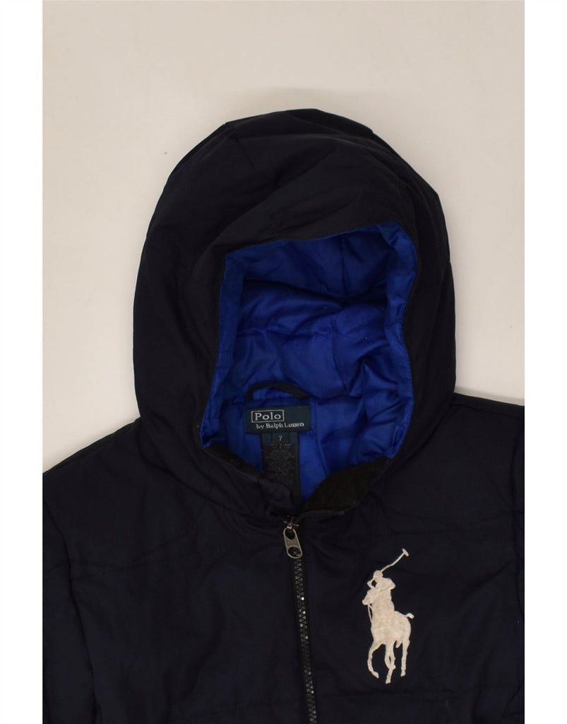 POLO RALPH LAUREN Boys Hooded Padded Jacket 6-7 Years Navy Blue Polyester | Vintage Polo Ralph Lauren | Thrift | Second-Hand Polo Ralph Lauren | Used Clothing | Messina Hembry 