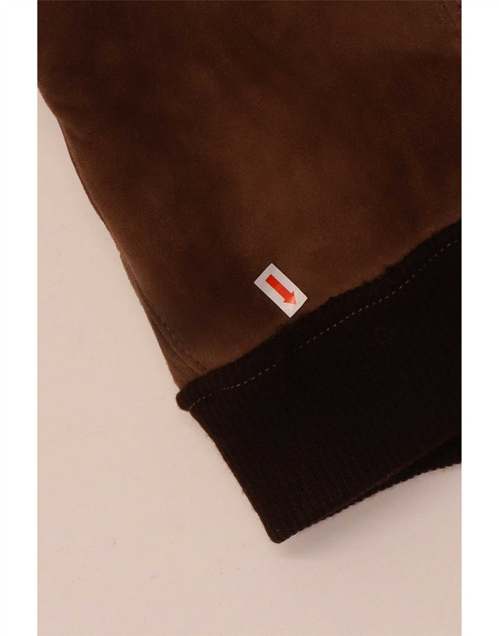 Vintage Mens Shearling Jacket IT 52 XL Brown Colourblock