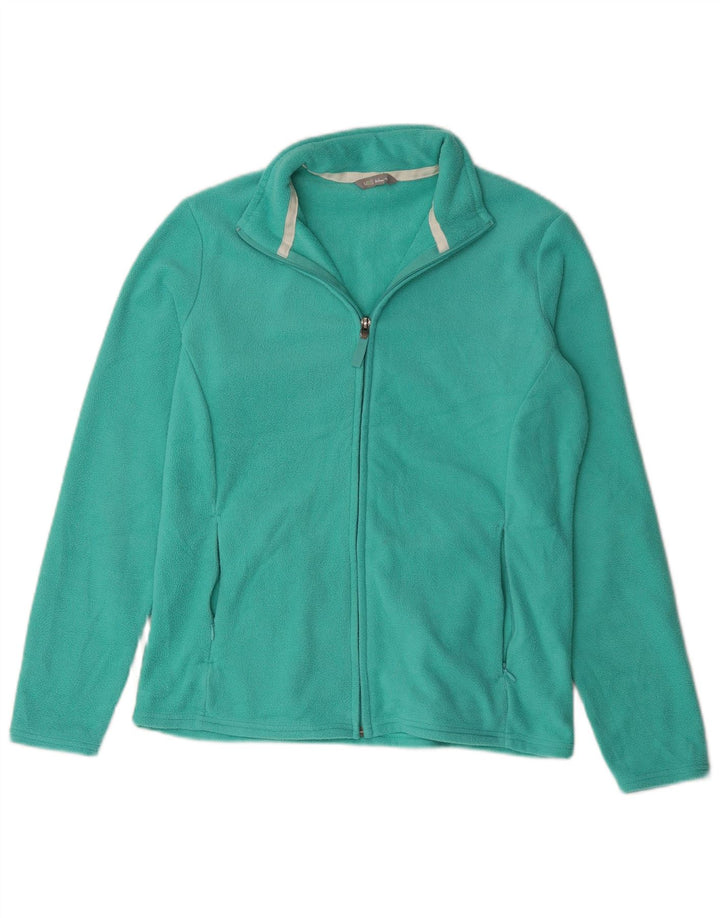 Marks & Spencer Womens Fleece Jacket UK 14 Large Green Polyester