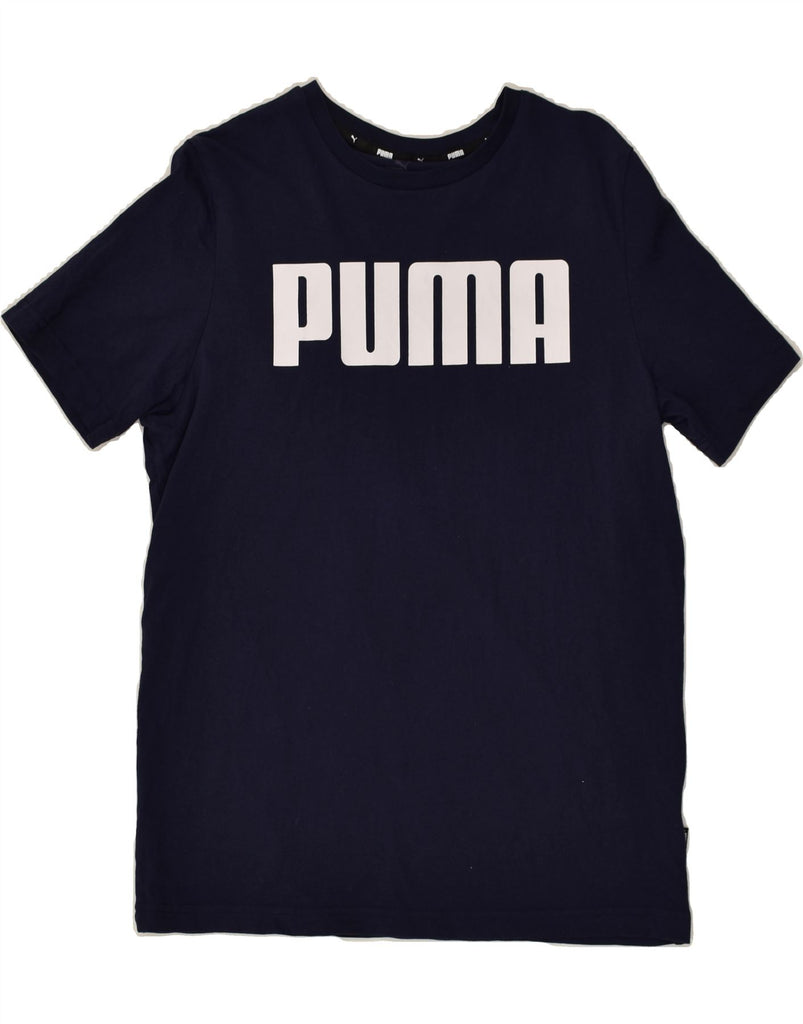 PUMA Mens Graphic T-Shirt Top Medium Navy Blue Cotton | Vintage Puma | Thrift | Second-Hand Puma | Used Clothing | Messina Hembry 