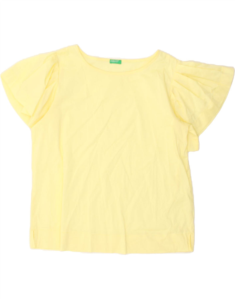 BENETTON Womens Batwing Blouse Top UK 16 Large Yellow | Vintage Benetton | Thrift | Second-Hand Benetton | Used Clothing | Messina Hembry 