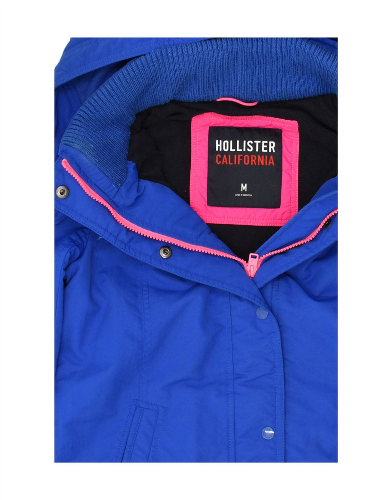 HOLLISTER Womens Hooded Windbreaker Jacket UK 12 Medium Blue Polyester | Vintage Hollister | Thrift | Second-Hand Hollister | Used Clothing | Messina Hembry 