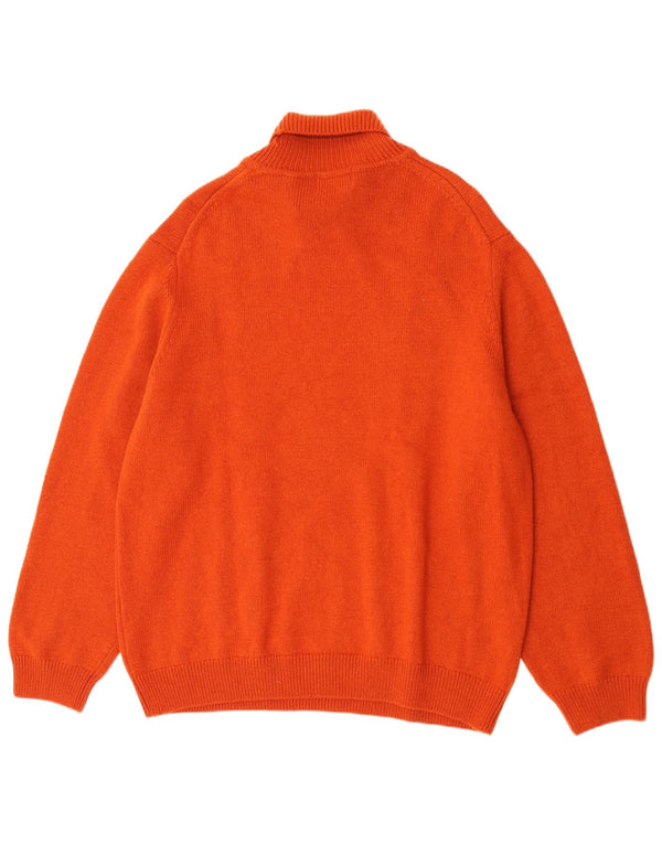 C&A Mens Roll Neck Jumper Sweater 2XL Orange Wool