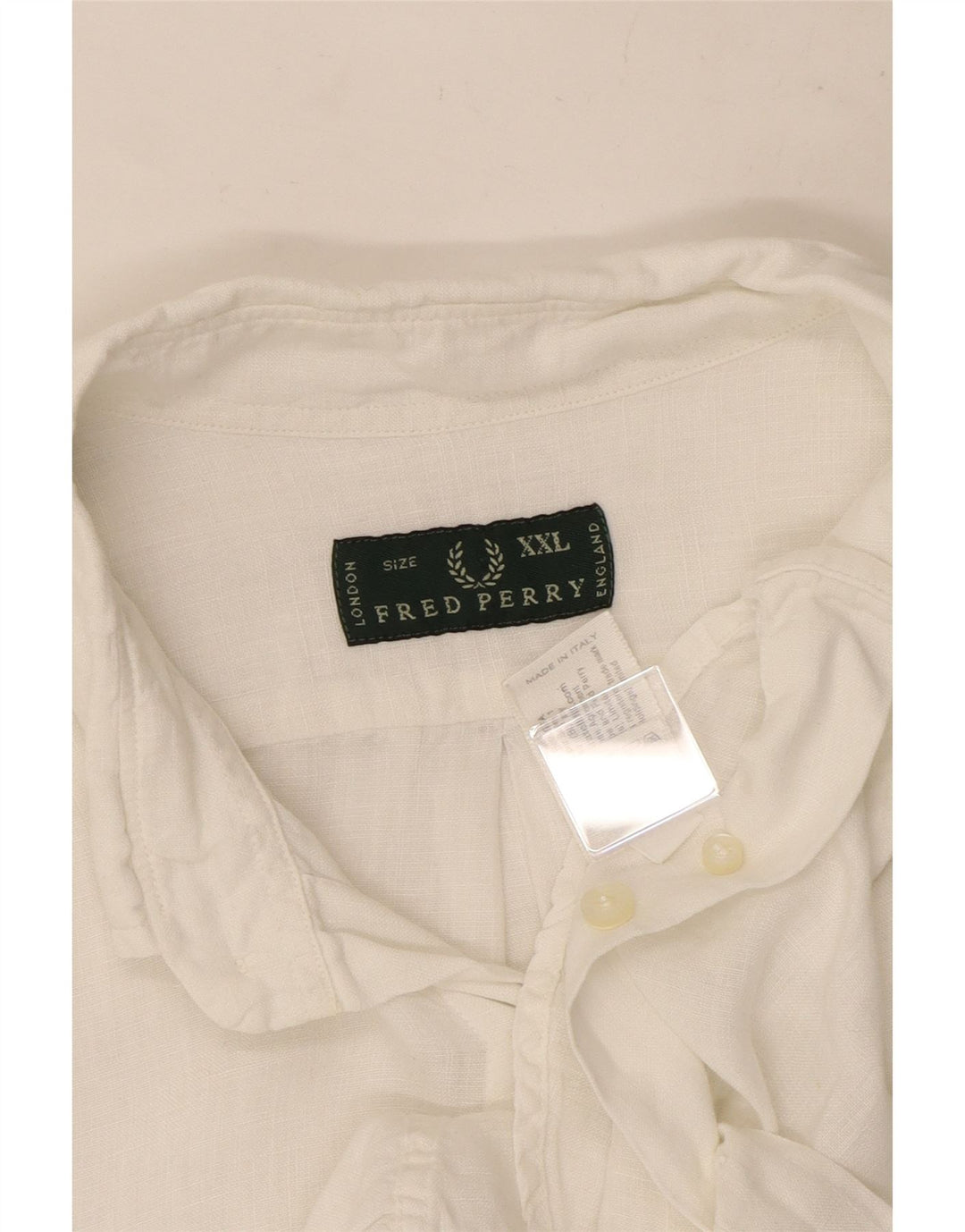 Fred Perry Mens Shirt 2XL White Linen