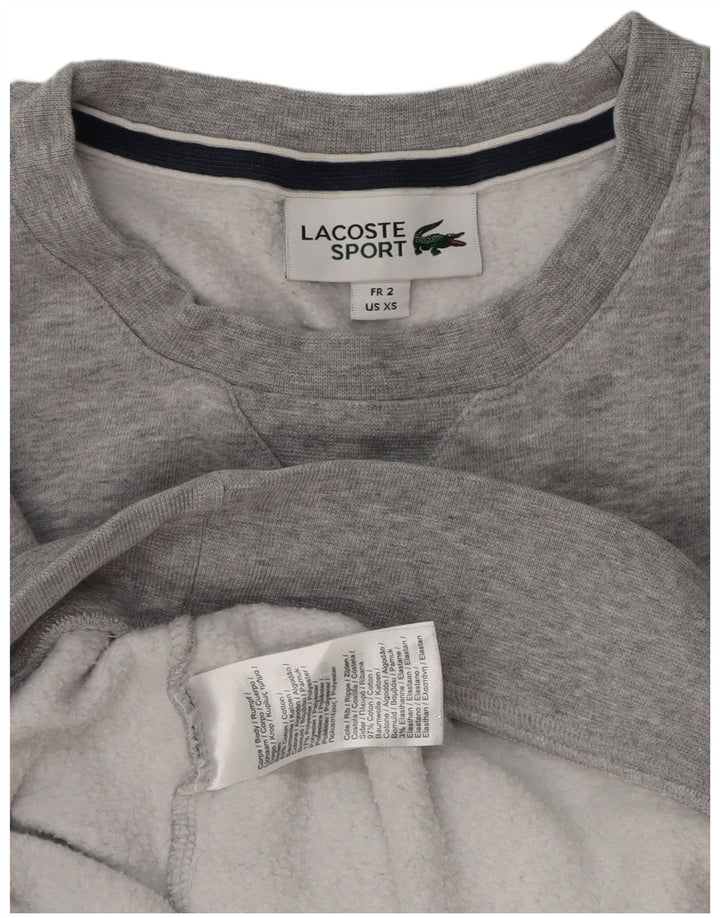 LACOSTE Mens Sweatshirt Jumper Size 2 XS Grey Cotton