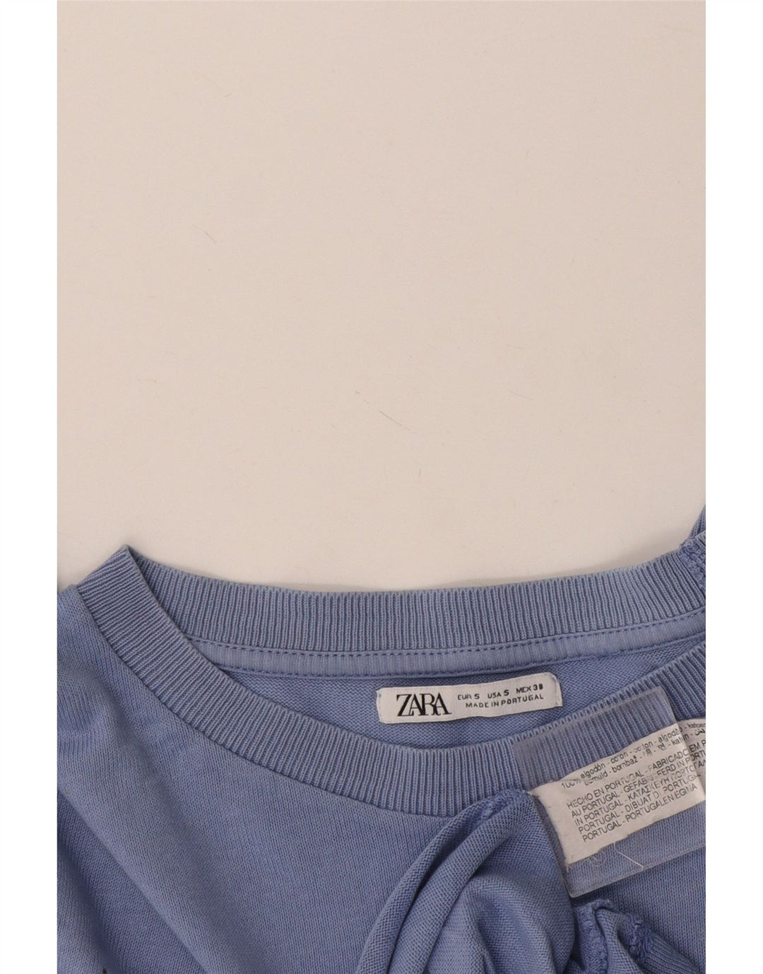 Zara Mens T-Shirt Top Small Blue Cotton