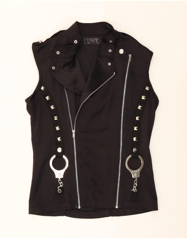 Tripp NYC Mens Biker Waistcoat Small Black