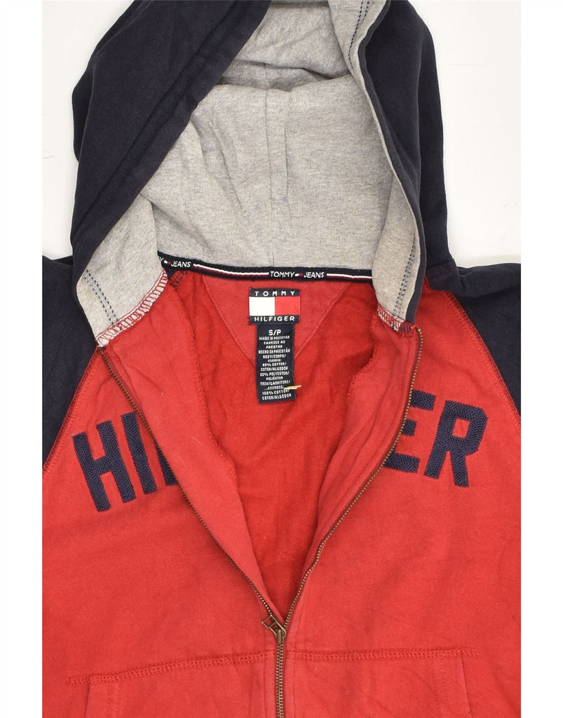 TOMMY HILFIGER Boys Graphic Zip Hoodie Sweater 13-14 Years Small Red | Vintage Tommy Hilfiger | Thrift | Second-Hand Tommy Hilfiger | Used Clothing | Messina Hembry 