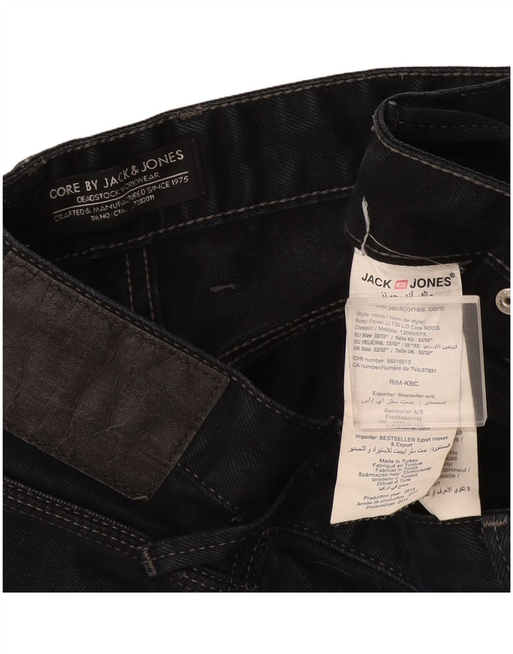 Jack & Jones Mens Straight Jeans W32 L32 Navy Blue Cotton