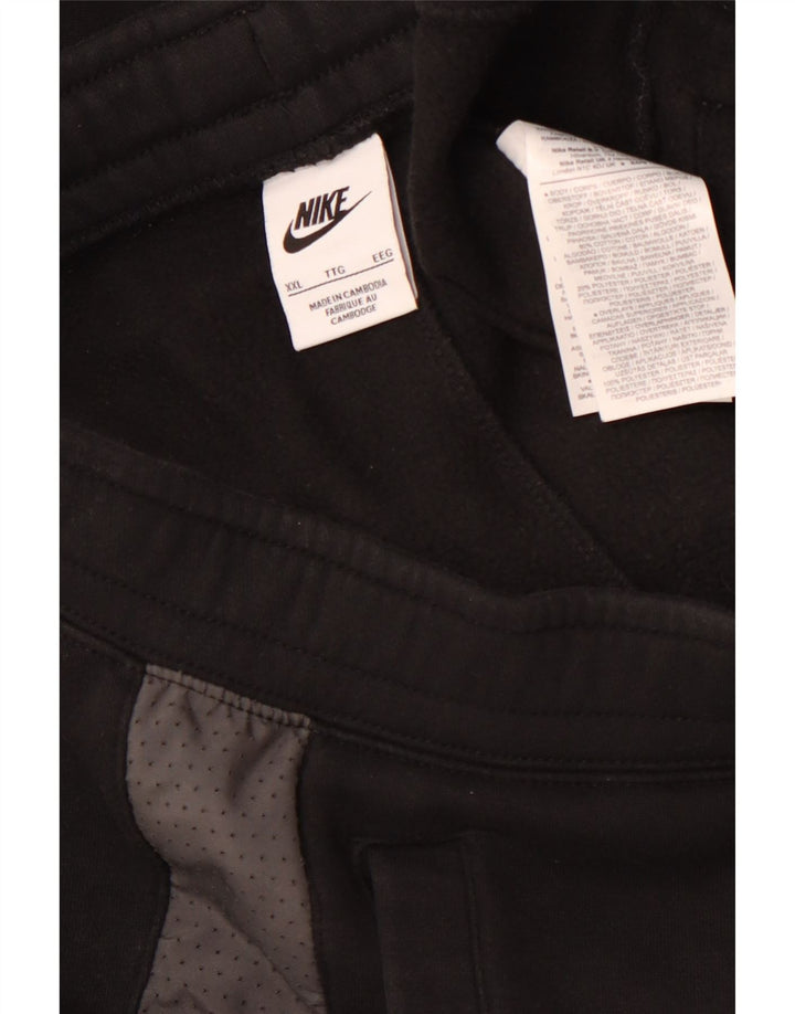 NIKE Mens Tracksuit Trousers Joggers 2XL Black Colourblock Cotton