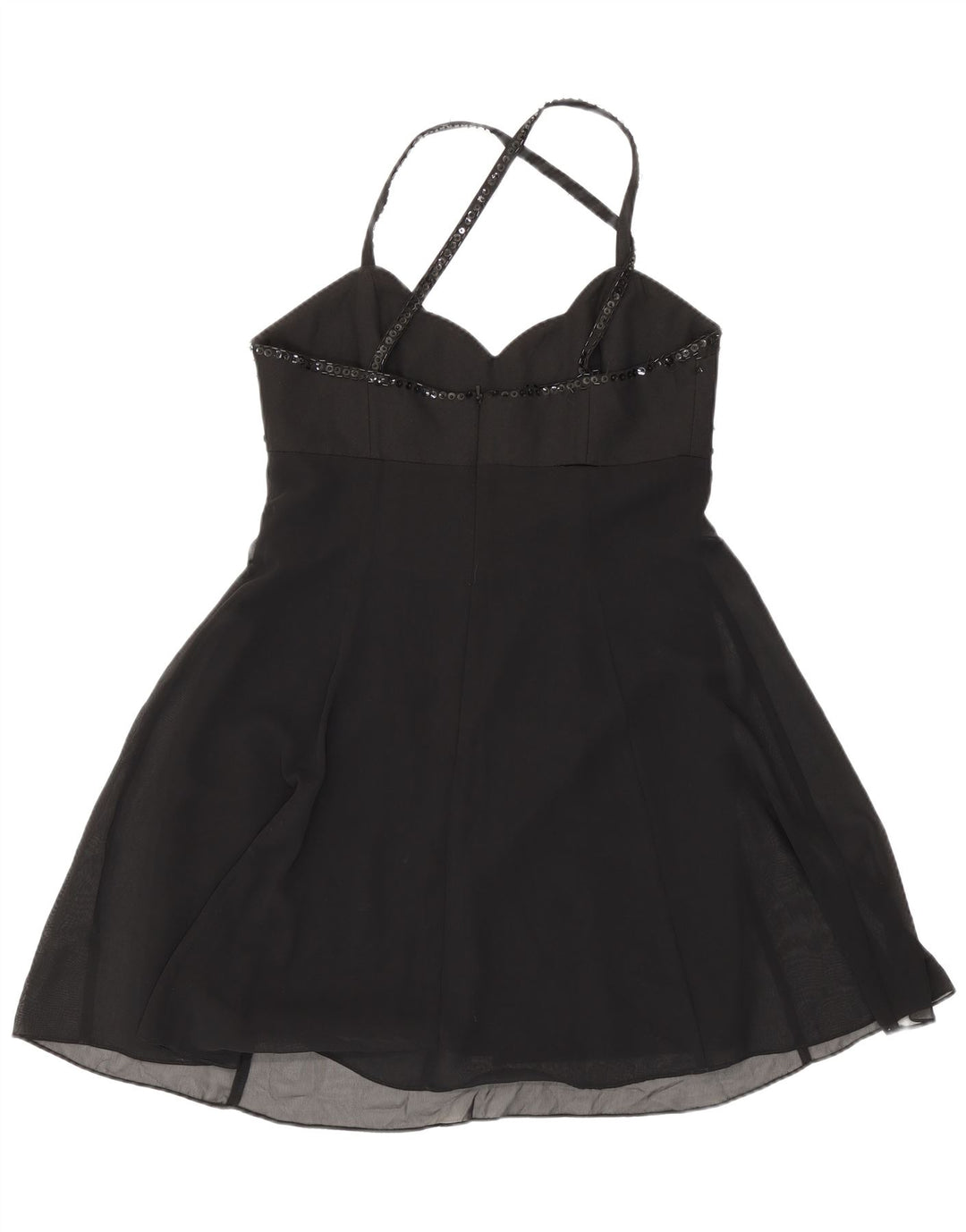 Charlotte Halton Womens Mini Halter Dress UK 12 Medium Black Polyester