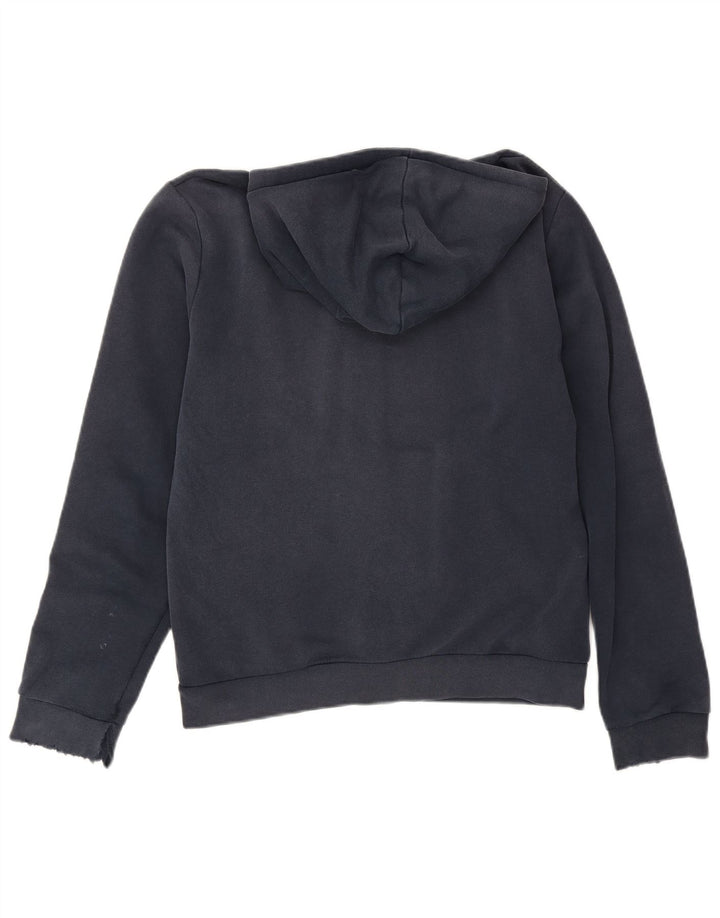 Zara Mens Zip Hoodie Sweater Medium Navy Blue Cotton