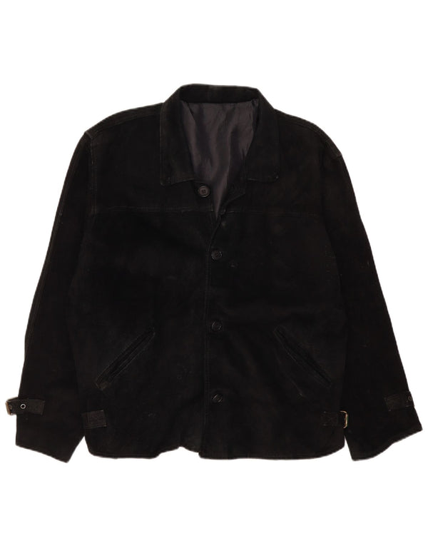 Vintage Mens Suede Jacket UK 40 Large Black