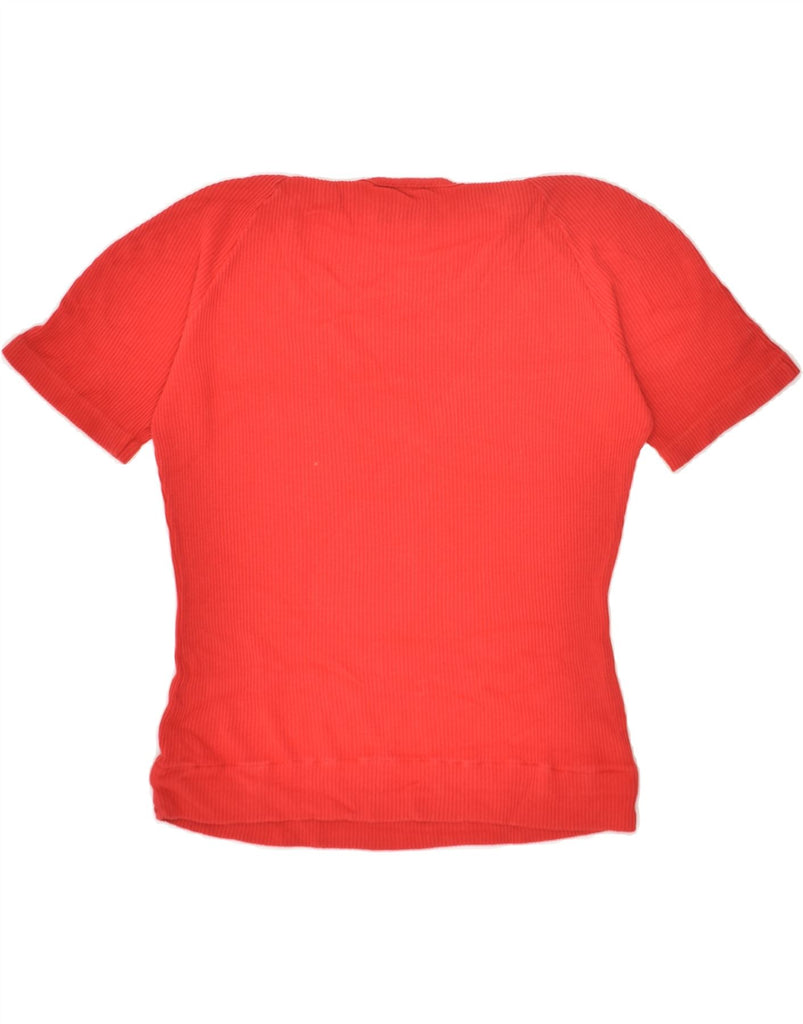 STEFANEL Womens T-Shirt Top UK 14 Medium Red Modal | Vintage Stefanel | Thrift | Second-Hand Stefanel | Used Clothing | Messina Hembry 